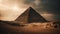 Ancient pharaoh tomb, majestic pyramid shape generated by AI