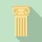 Ancient pillar icon, flat style