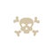 Ancient pirate Skull and Crossbones sign, flat vector illustration isolated.