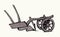 Ancient plow. Vector drawing object