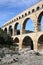 The ancient Pont du Gard Aqueduct in South France