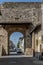 The ancient Porta Santa Trinita in the historic center of Prato, Italy