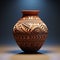 Ancient pottery piece adorned with intricate natural motifs representing various elements of nature