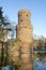 Ancient Powder Tower and city wall in park, Nijmegen