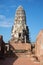 Ancient prang Buddhist temple of Wat Ratcha Burana. Ayutthaya, Thailand