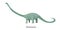 Ancient prehistoric animal dinosaur. Big wild ground predatory animal Barosaurus.