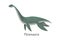 Ancient prehistoric animal dinosaur. Wild water predatory animal Plesiosaur.