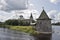 Ancient Pskov land with fortress