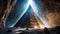 Ancient pyramid below Arctic ice cave. Generative AI Image