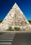 The ancient Pyramid of Cestius in Rome