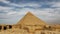 The ancient pyramid of Chefren in Giza, Egypt. Time Laps