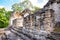 Ancient pyramids close up steps at Dzibanche ancient Maya archaeological site, Quintana Roo, Yucatan Peninsula, Mexico