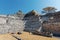 Ancient pyramids on top of a mountain, steps and masonry