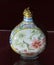 Ancient Qing Kangxi Antique Snuff Bottle Copper Painted Enamel Plum Blossoms Flower Design Colorful Container Arts Craftsmanship