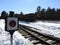 Ancient railway semaphore signal showing a stop for transport