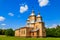 Ancient reconstructed wooden church of St. Nicolas in Pyrohiv Pirogovo village near Kiev, Ukraine