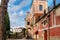 Ancient Red building in the historic center of Ravello, Amalfi Coast, Campania, Naples, Italy