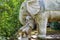 Ancient renaissance sculpture War Elephant and Roman Soldier in the famous Parco dei Mostri, also called Sacro Bosco or Giardini d