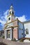 Ancient, renovated brick church with pillars, Waddinxveen, Netherlands