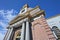 Ancient, renovated brick church with pillars, Waddinxveen, Netherlands