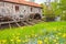 Ancient restored water mill in Huseby Bruk in Sweden