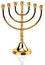 Ancient ritual candle menorah on a white background