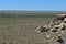 Ancient Riverbed of Petrified National Forest desert floor Panorama