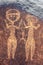 Ancient rock art in Niger of two human figures