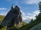 Ancient rock on top of a mountain in Ergaki park