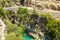 Ancient Roman bridge over the Koprucay river gorge in Koprulu national Park in Turkey