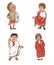 Ancient Roman cartoon characters set