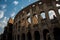 Ancient roman Colosseum detail in Rome, Italy