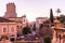 Ancient Roman constructions seen from the stairs of the church o