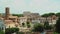 Ancient Roman Forum and the famous Coliseum in the background. Rome, Italy