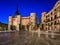 Ancient Roman Gate and Placa Nova in the Morning, Barcelona