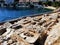 Ancient roman grave ruins in picturesque and iconic port of Fiskardo