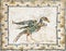 Ancient roman mosaic representing a duck