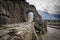 Ancient Roman road and arch in Donnas town