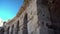 Ancient Roman ruins. Ancient amphitheater located in El Jem, Tunis. Passage along the wall. Historic Landmark..