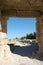 Ancient Roman ruins of Hierapolis (Turkey) next to the natural hot springs of Pamukkale.