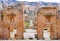 Ancient Roman Ruins of The Propylaeum in Jerash, Jordan