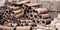 Ancient Roman sewer pipes stacked