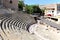 Ancient Roman Theatre near Malaga Alcazaba castle on Gibralfaro mountain, Andalusia, Spain