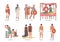 Ancient Rome hierarchy characters, vector flat isolated illustration