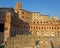 Ancient Rome ruins of the Trajan Markets, Rome Italy on a summers evening 