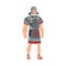 Ancient Rome Warrior, Male Roman Legionnaire or Soldier Character Vector Illustration