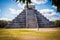 The ancient ruin of the Maya pyramid of Kukulkan, in the Mayan city of Chichen Itza