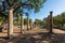 Ancient ruins of columns at Olympia, Greece