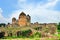 Ancient Ruins of Khumba Palace at Chittorgarh Fort in Rajastan Region, India in Summer