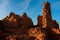 Ancient ruins of mud houses in the Algerian desert